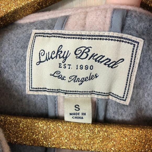 Lucky Brand Colorblock Draped Asymmetrical Neutral Lagenlook Cardigan Jacket S - Picture 9 of 11